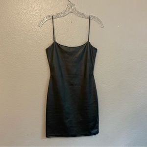 SEXY LEATHER MINI DRESS